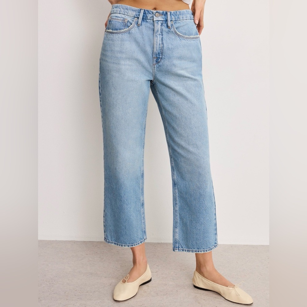 Good American Crop Relaxed Jeans, Size 15